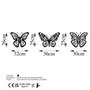 Wallity Butterflies 3 - Escultura de pared de metal negra
